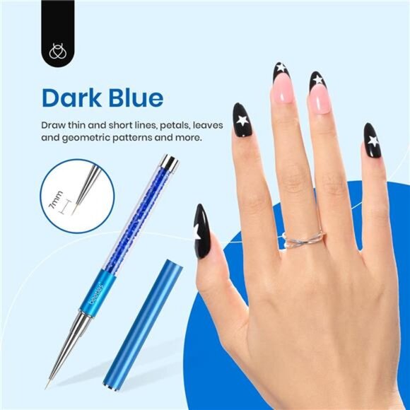 Gel Polish Nail Art Liner Brushes 5Pcs Painting Art Design Pen Set Diamond - Picture 3 of 7